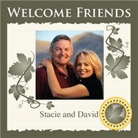 Red Wine with Trellis Photo Frame Labels