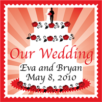 White Wine with Wedding Cake Labels