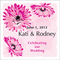 White Wine with Spring Flowers Labels