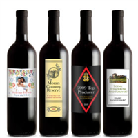 Red Wine with Personalized Labels
