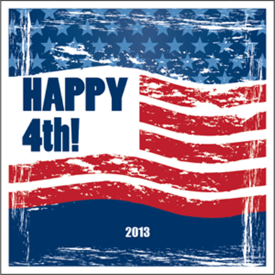 White Wine with American Flag W01