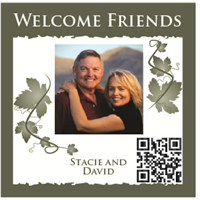 Red Wine with QR Code Trellis Photo Frame R01