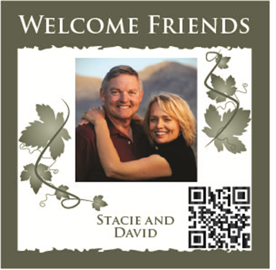White Wine with QR Code Trellis Photo Frame W01